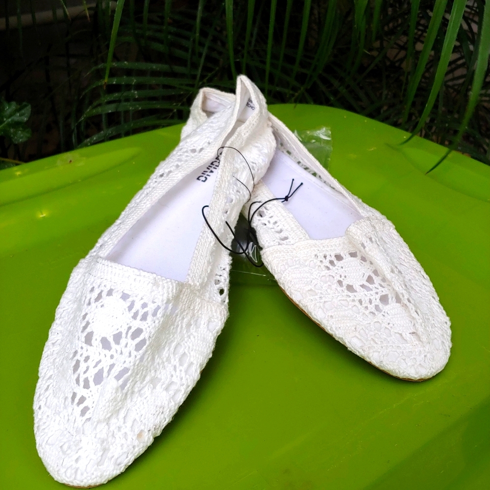 H&M White Crochet Espardrilles